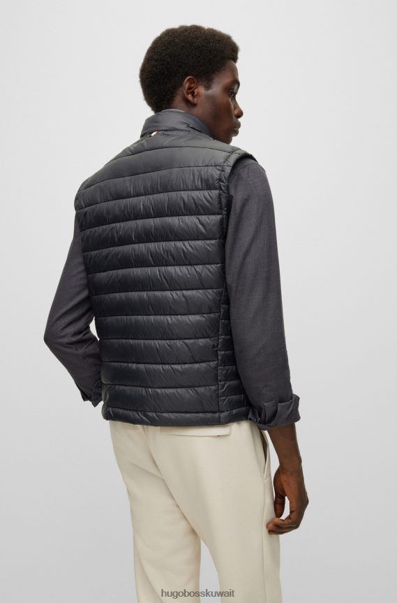 4TFNJN1831 أسود Hugo Boss جيليه قابل للحزم مع شعار نغمي هوغو الأسود