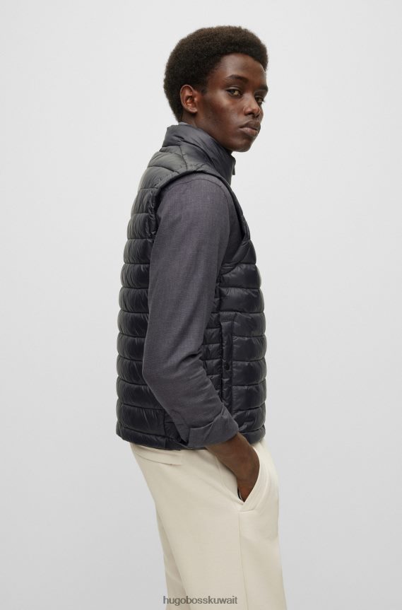 4TFNJN1831 أسود Hugo Boss جيليه قابل للحزم مع شعار نغمي هوغو الأسود