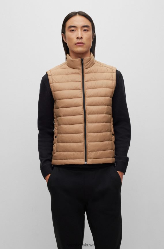 4TFNJN1835 اللون البيج Hugo Boss جيليه قابل للحزم مع شعار متناغم باللون البيج هوغو