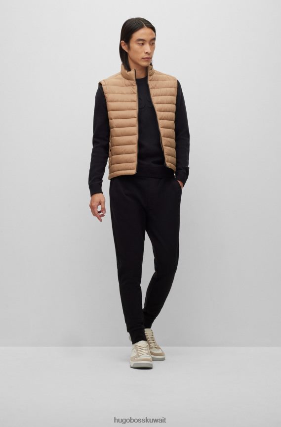 4TFNJN1835 اللون البيج Hugo Boss جيليه قابل للحزم مع شعار متناغم باللون البيج هوغو