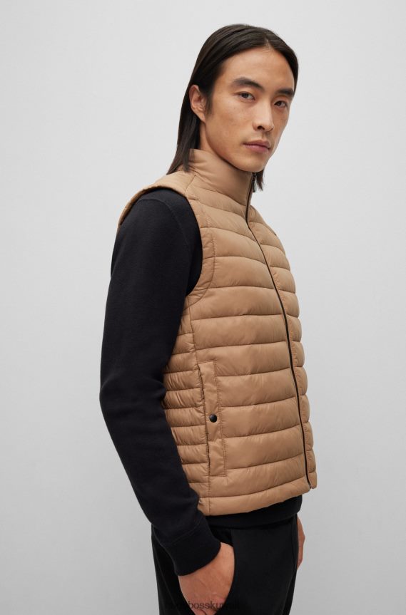 4TFNJN1835 اللون البيج Hugo Boss جيليه قابل للحزم مع شعار متناغم باللون البيج هوغو