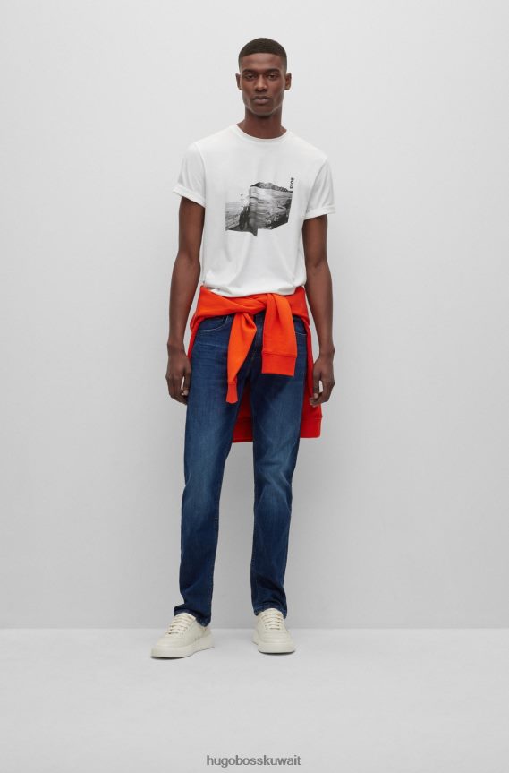 4TFNJN1839 أزرق غامق Hugo Boss جينز هوغو ذو قصة ضيقة باللون الأزرق الداكن من قماش الدنيم ذو الحركة الفائقة باللون الأزرق الداكن