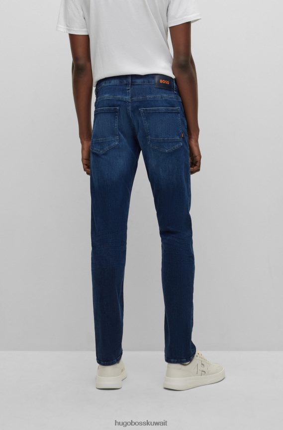 4TFNJN1839 أزرق غامق Hugo Boss جينز هوغو ذو قصة ضيقة باللون الأزرق الداكن من قماش الدنيم ذو الحركة الفائقة باللون الأزرق الداكن
