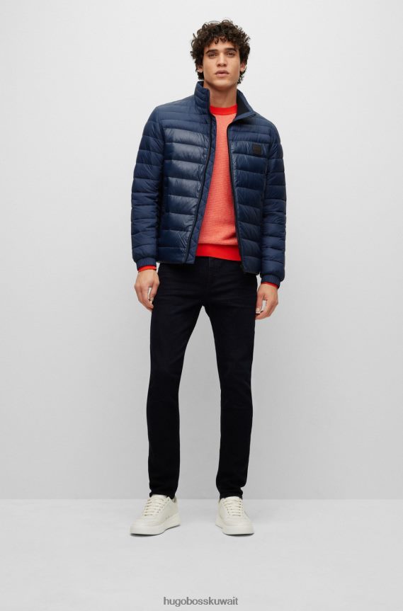 4TFNJN1844 أحمر Hugo Boss سترة هوغو من القطن والكشمير باللون الأحمر بهيكل ثنائي اللون
