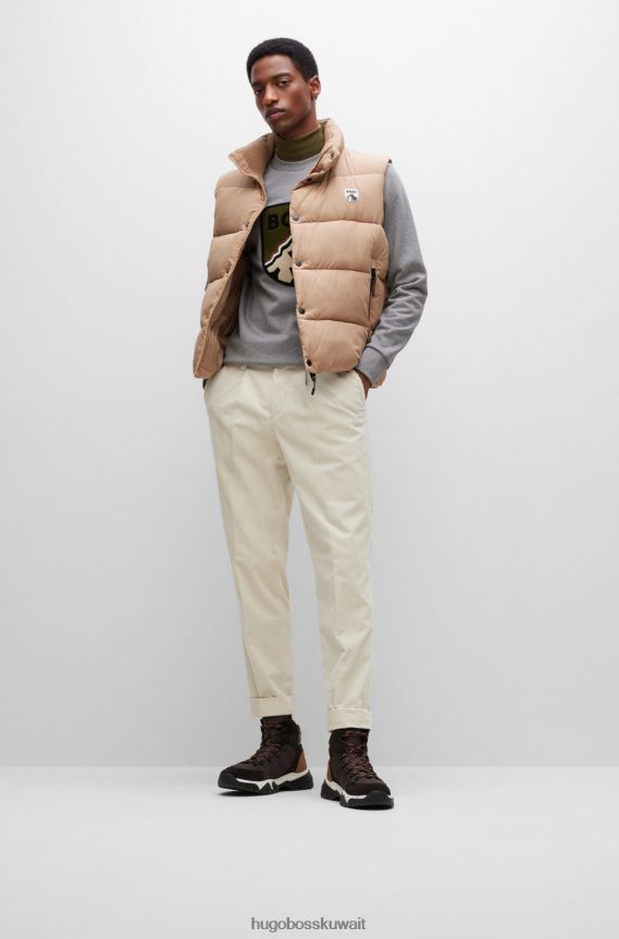 4TFNJN1847 رمادي Hugo Boss سويت شيرت من النوع الثقيل فرينش تيري ذو مقاس كبير مع تطريز بالمناشف © هوغو رمادي