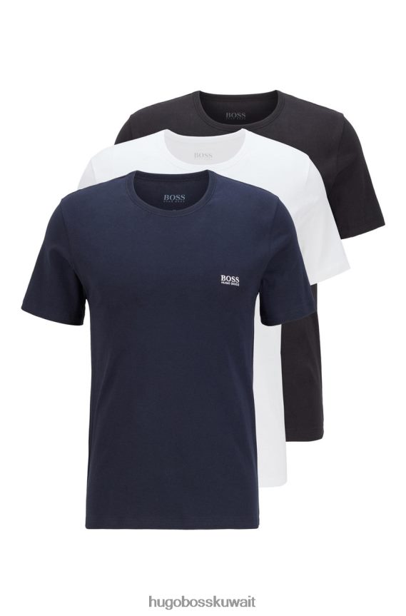 4TFNJN184 أسود / أبيض / البحرية Hugo Boss تي شيرت 3 قطع RN 50325887 أسود