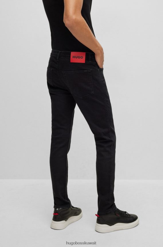 4TFNJN1874 أسود Hugo Boss هوغو جينز أسود فائق النحافة من قماش الدنيم الأسود المريح