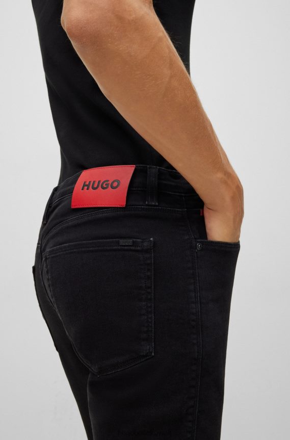 4TFNJN1874 أسود Hugo Boss هوغو جينز أسود فائق النحافة من قماش الدنيم الأسود المريح