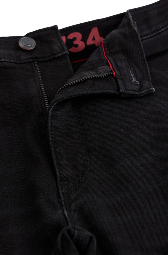 4TFNJN1874 أسود Hugo Boss هوغو جينز أسود فائق النحافة من قماش الدنيم الأسود المريح