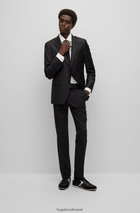 4TFNJN1877 أبيض Hugo Boss قميص أبيض بقصة ضيقة من قماش البوبلين القطني سهل الكي