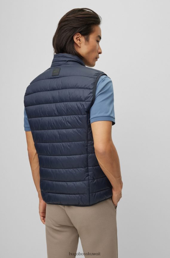 4TFNJN1883 أزرق غامق Hugo Boss جيليه مقاوم للماء باللون الأزرق الداكن مع تفاصيل شعار هوغو