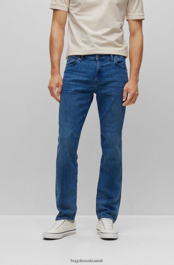 4TFNJN1891 أزرق Hugo Boss جينز هوغو الأزرق ذو المقاس العادي من قماش الدنيم الأزرق بلمسة من الكشمير الإيطالي