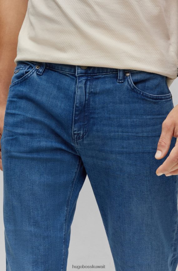 4TFNJN1891 أزرق Hugo Boss جينز هوغو الأزرق ذو المقاس العادي من قماش الدنيم الأزرق بلمسة من الكشمير الإيطالي