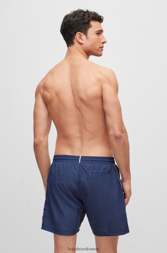 4TFNJN1893 أزرق غامق Hugo Boss هوغو شورت سباحة سريع الجفاف مع شعار وأنابيب باللون الأزرق الداكن
