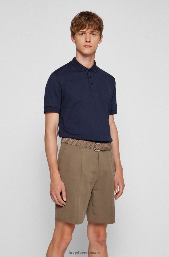 4TFNJN1894 أزرق غامق Hugo Boss قميص بولو بقصة عادية مصنوع من قطن مرسيريسد باللون الأزرق الداكن