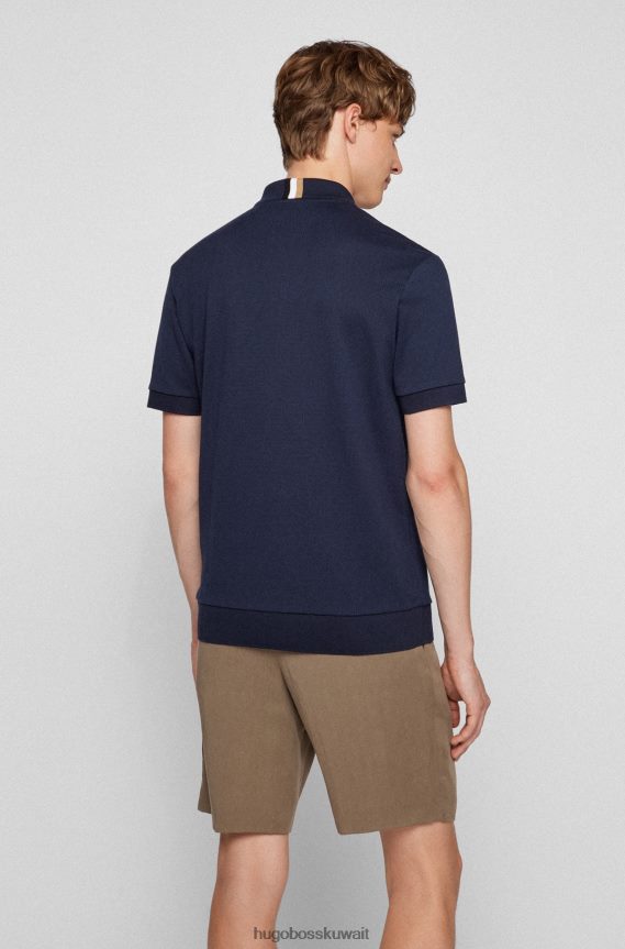 4TFNJN1894 أزرق غامق Hugo Boss قميص بولو بقصة عادية مصنوع من قطن مرسيريسد باللون الأزرق الداكن
