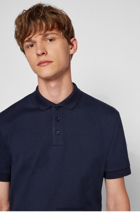 4TFNJN1894 أزرق غامق Hugo Boss قميص بولو بقصة عادية مصنوع من قطن مرسيريسد باللون الأزرق الداكن