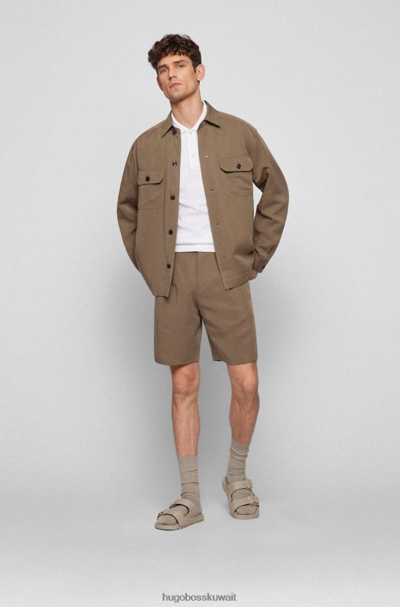 4TFNJN1895 أبيض Hugo Boss قميص بولو أبيض بقصة عادية مصنوع من قطن هوغو المرسيريزد