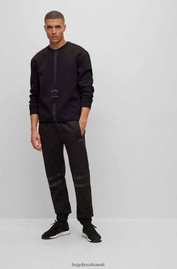 4TFNJN1903 أسود Hugo Boss سويت شيرت من مزيج القطن x ajbxng