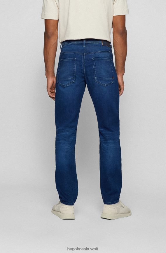 4TFNJN1915 أزرق غامق Hugo Boss جينز أزرق داكن مدبب من هوغو الدينيم المتماسك باللون الأزرق الداكن