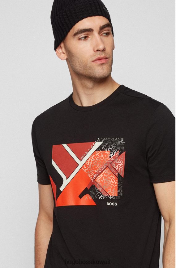 4TFNJN192 أسود / أبيض / أخضر Hugo Boss تي شيرت تيونيك 50455766 أسود