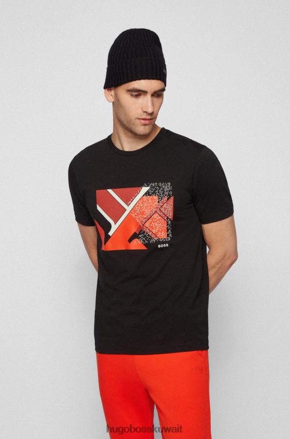 4TFNJN192 أسود / أبيض / أخضر Hugo Boss تي شيرت تيونيك 50455766 أسود