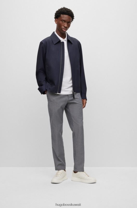 4TFNJN1941 أبيض Hugo Boss قميص بولو أبيض من القطن العضوي من هوغو مع شعار مطرز