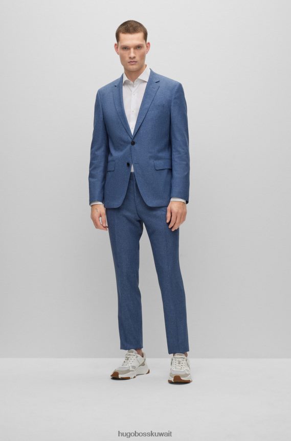 4TFNJN1947 أبيض Hugo Boss قميص Hugo الأبيض بقصة ضيقة مصنوع من قماش البوبلين المصنوع من مزيج القطن سهل الكي