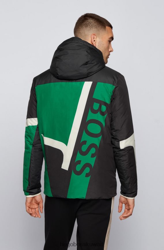 4TFNJN196 أبيض / أخضر / أزرق ساطع Hugo Boss سترة قابلة للعكس J AMO 50454984، أبيض