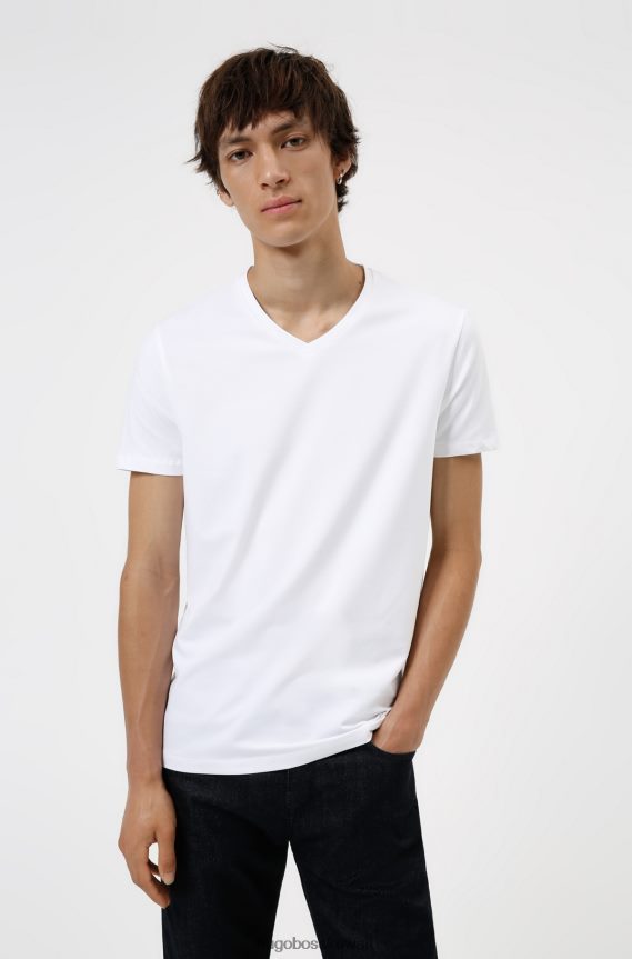 4TFNJN1978 رمادي فاتح Hugo Boss حزمة من قطعتين من تيشيرت Hugo باللون الرمادي الفاتح برقبة على شكل حرف V مصنوعة من قطن الجيرسيه المطاطي