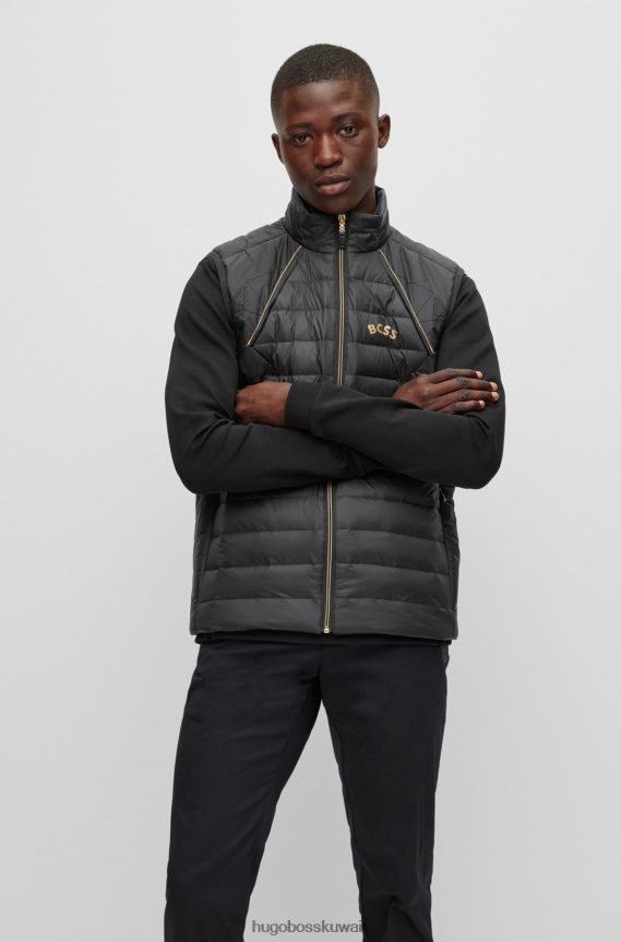 4TFNJN1983 أسود Hugo Boss جيليه أسود مقاوم للماء مع تطريز هوغو على شكل مثلث