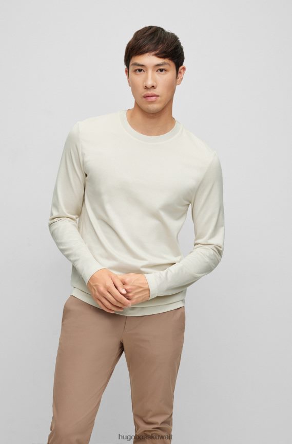 4TFNJN1985 أبيض Hugo Boss تي شيرت Hugo أبيض بقصة ضيقة من القطن المرسيري مع هيكل غني