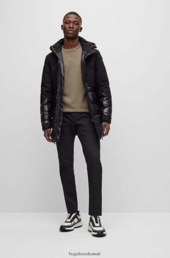 4TFNJN1989 اخضر فاتح Hugo Boss سترة خضراء فاتحة بقصة عادية مع عمل فني كبسولة وخياطة سلسلة هوغو