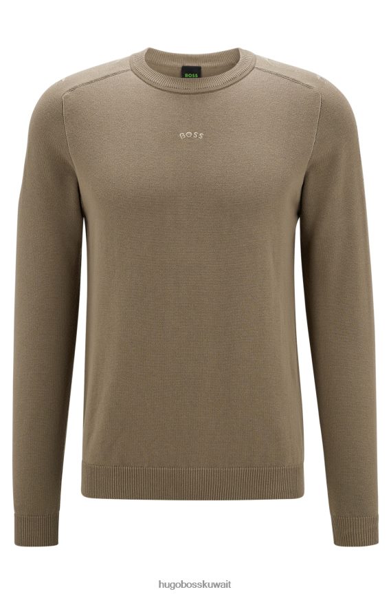 4TFNJN1989 اخضر فاتح Hugo Boss سترة خضراء فاتحة بقصة عادية مع عمل فني كبسولة وخياطة سلسلة هوغو