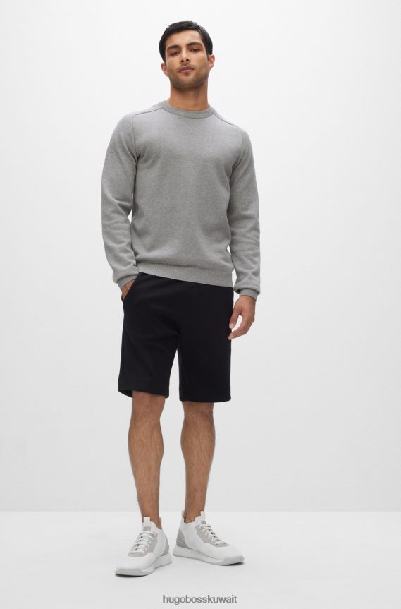 4TFNJN1990 رمادي فاتح Hugo Boss سترة ذات مقاس عادي مع عمل فني كبسولة وخياطة سلسلة هوغو باللون الرمادي الفاتح