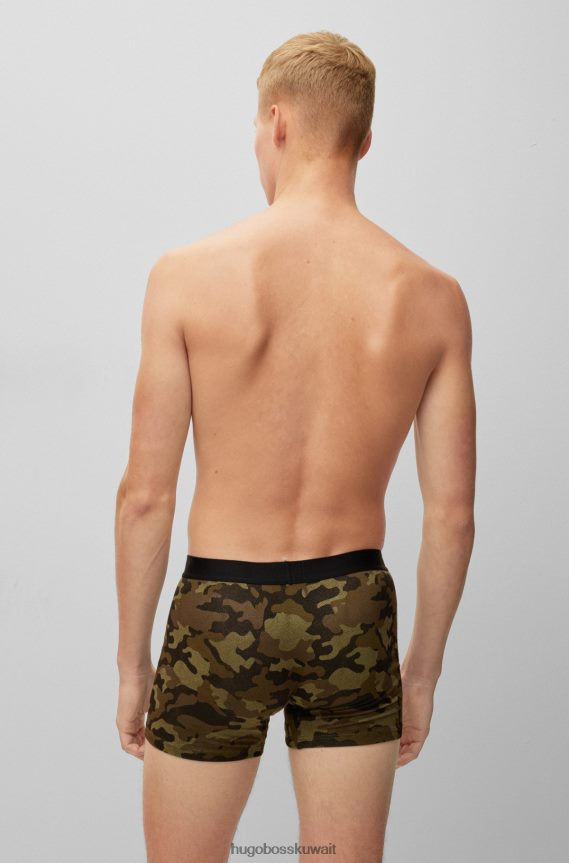 4TFNJN1997 أخضر غامق Hugo Boss & سراويل داخلية بطبعة مموهة من الدوري الاميركي للمحترفين