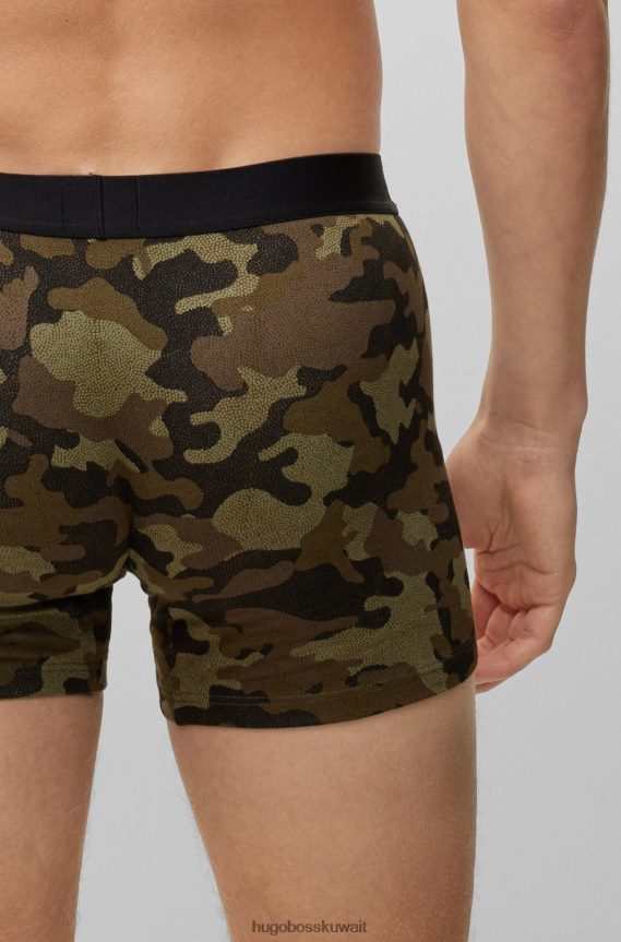 4TFNJN1997 أخضر غامق Hugo Boss & سراويل داخلية بطبعة مموهة من الدوري الاميركي للمحترفين