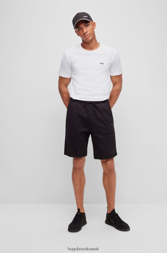 4TFNJN1998 أبيض Hugo Boss تيشيرت هوغو أبيض برقبة دائرية من القطن العضوي مع شعار منحني