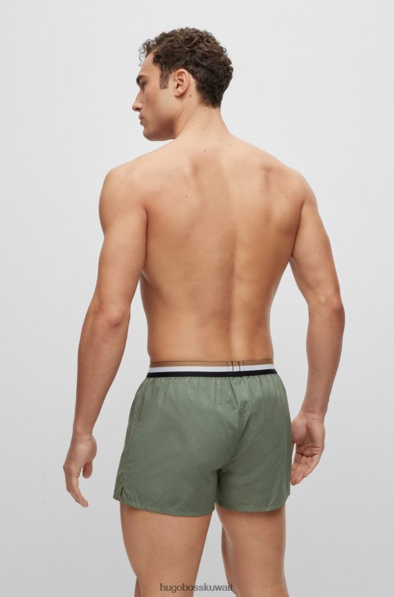 4TFNJN2016 أزرق غامق Hugo Boss أزرق داكن هوغو - حزمة من قطعتين من شورت بيجامة مع أحزمة خصر مخططة