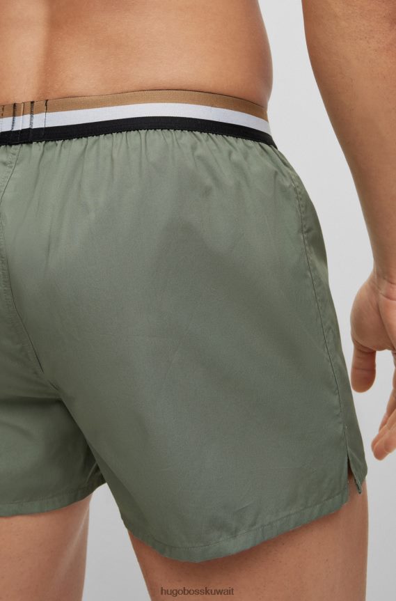 4TFNJN2016 أزرق غامق Hugo Boss أزرق داكن هوغو - حزمة من قطعتين من شورت بيجامة مع أحزمة خصر مخططة