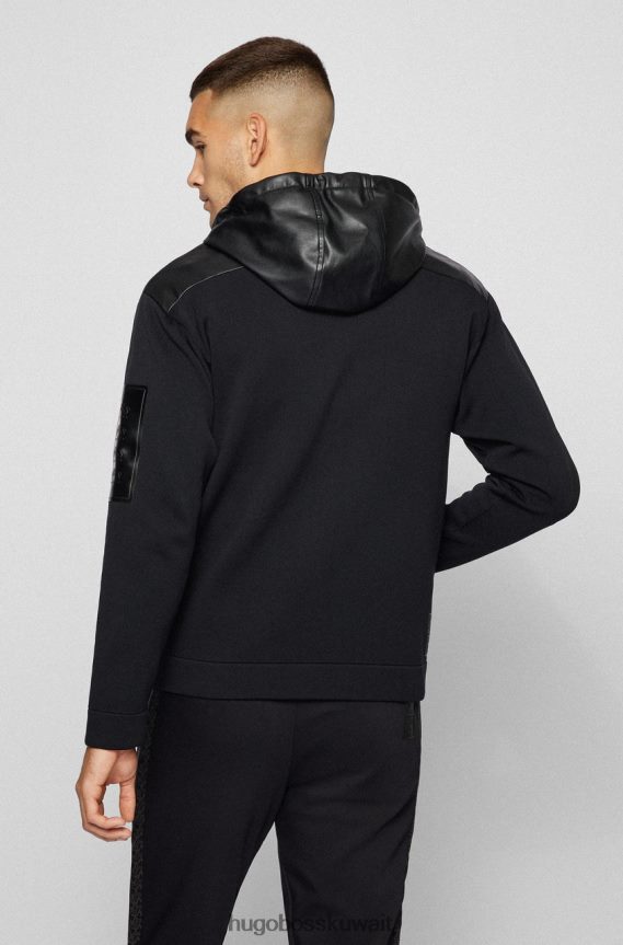 4TFNJN201 أسود Hugo Boss الرمز البريدي من خلال جيرسي ماكس AJ 50456146، أسود