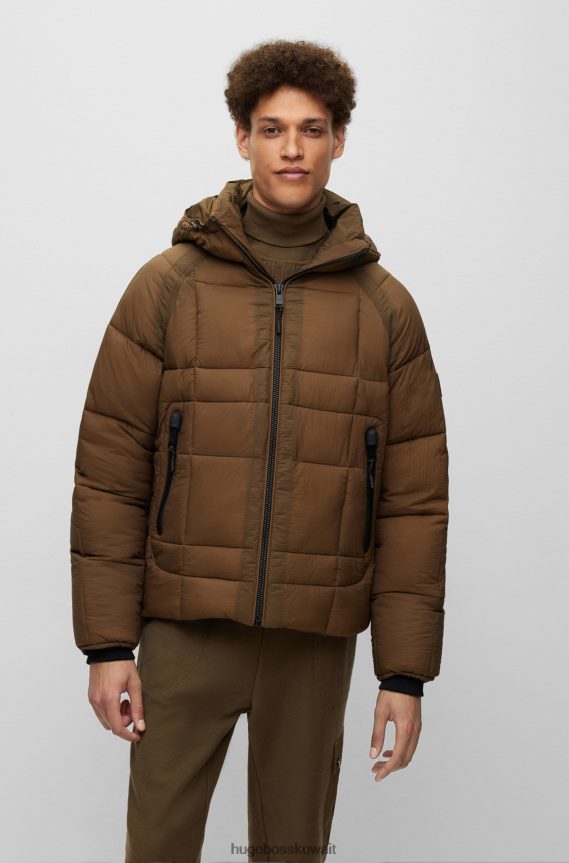 4TFNJN2022 الكاكي Hugo Boss سترة كاكي هوغو مقاومة للماء بمقاس عادي