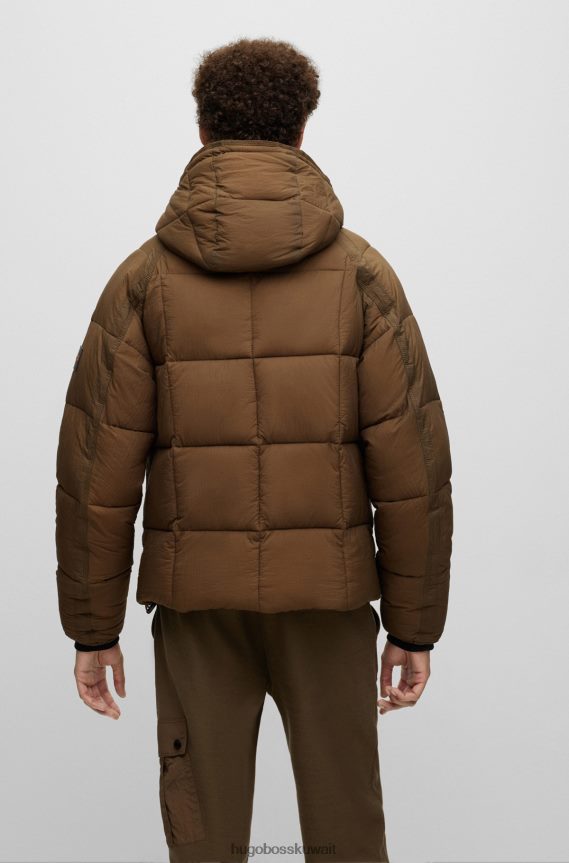 4TFNJN2022 الكاكي Hugo Boss سترة كاكي هوغو مقاومة للماء بمقاس عادي