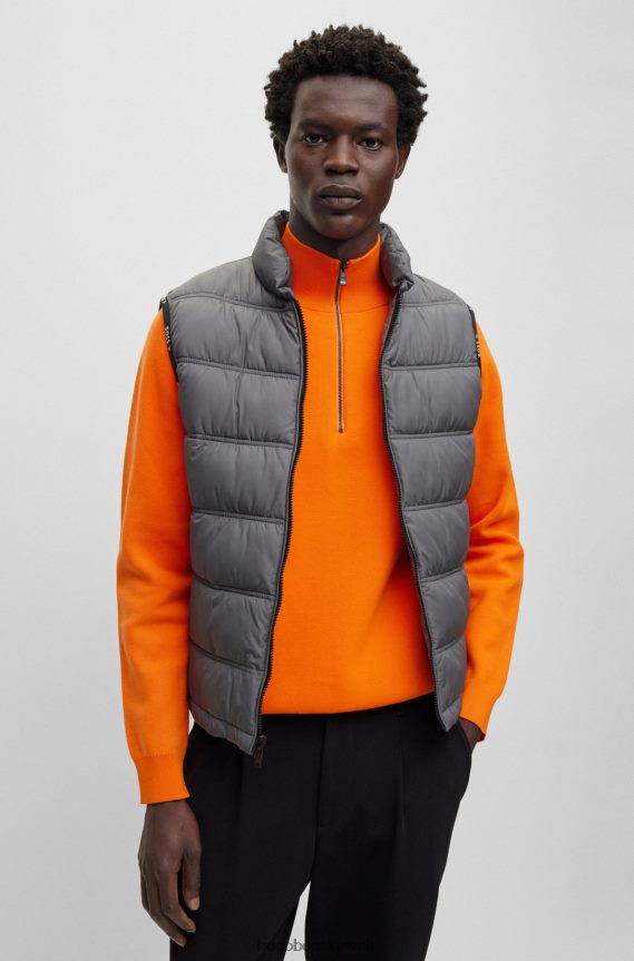 4TFNJN2028 أسود Hugo Boss سترة ثلاثة في واحد مع لمسة نهائية مقاومة للماء باللون الأسود