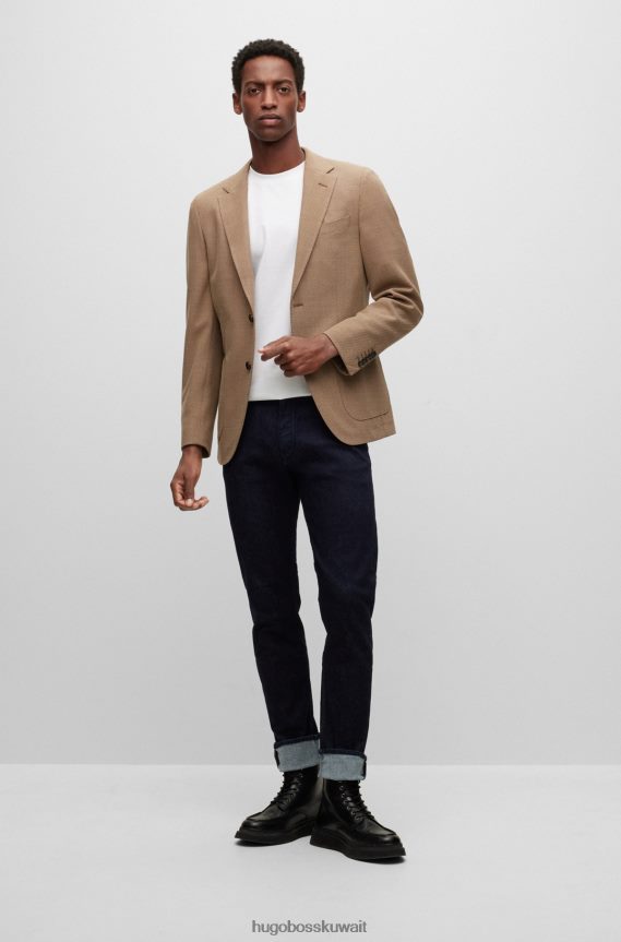 4TFNJN2034 أزرق غامق Hugo Boss بنطال جينز مدبب من قماش الدنيم النيلي فائق الحركة باللون الأزرق الداكن