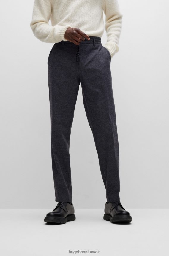 4TFNJN2037 الرمادي الداكن Hugo Boss بنطلون Hugo ذو قصة ضيقة مصنوع من قماش مطاطي عالي الأداء باللون الرمادي الداكن
