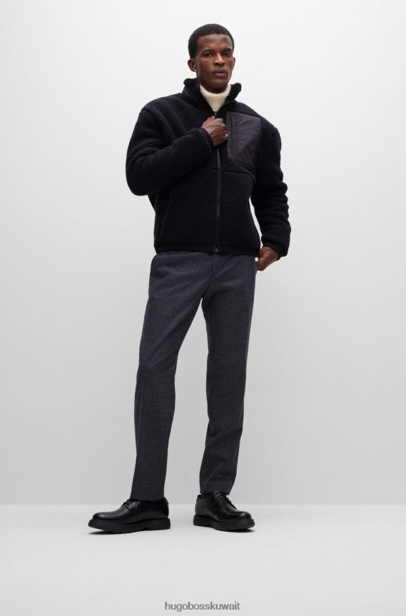 4TFNJN2037 الرمادي الداكن Hugo Boss بنطلون Hugo ذو قصة ضيقة مصنوع من قماش مطاطي عالي الأداء باللون الرمادي الداكن