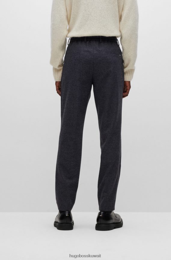 4TFNJN2037 الرمادي الداكن Hugo Boss بنطلون Hugo ذو قصة ضيقة مصنوع من قماش مطاطي عالي الأداء باللون الرمادي الداكن