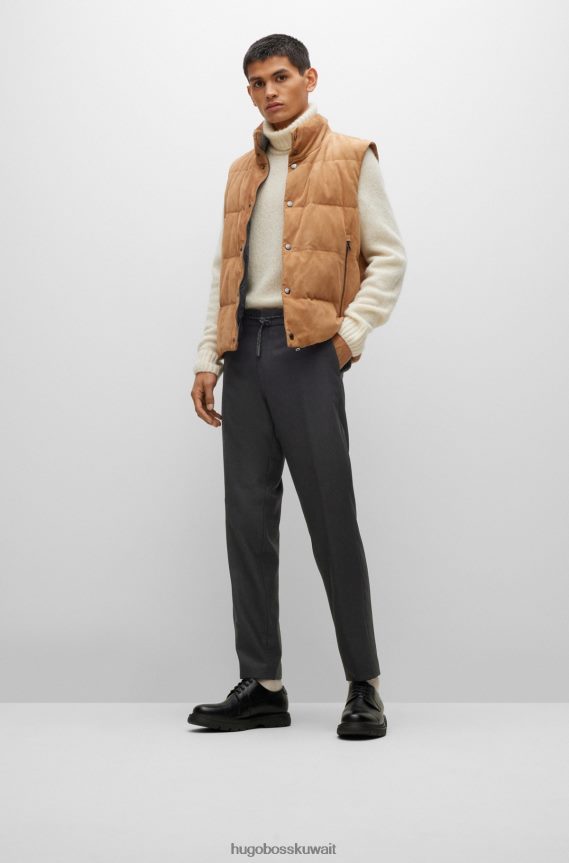 4TFNJN2038 أسود Hugo Boss بنطال بقصّة ضيّقة مصنوع من قماش هوغو الأسود عالي الأداء