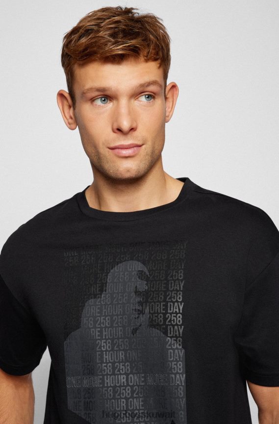 4TFNJN204 أسود/أبيض Hugo Boss تي شيرت Talboa AJ 50457455 أسود